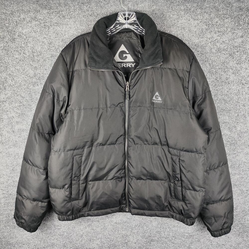 Gerry Jacket Mens Large Black Puffer Insulated Full Zip Winter Ski Coat C68415